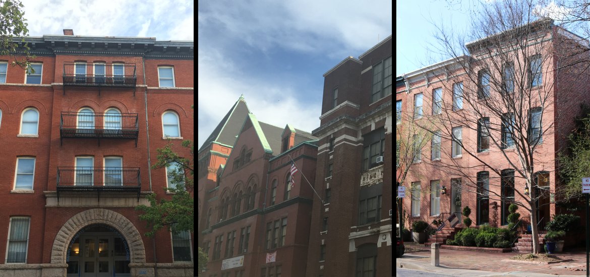 Image of three historic buildings in Baltimore